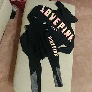 VS Pink Ultimate leggings with match tunic S/XS